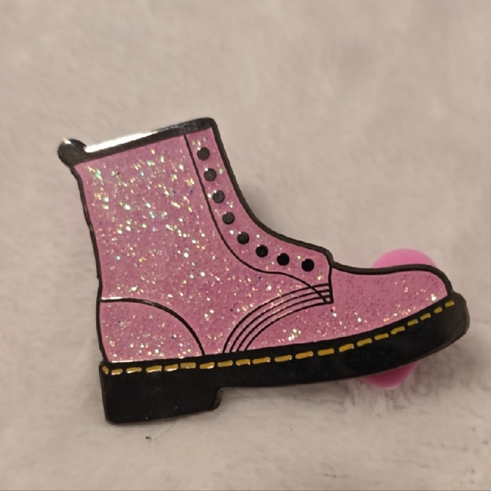 📌BUNDLES! 2 FOR $8 OR 3 FOR $10 Pink Glitter Boot Enamel Pin